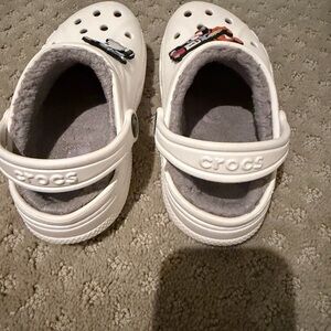 CROCS Kids White Sandals with Car Charms